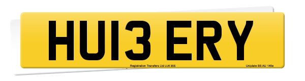 Registration number HU13 ERY